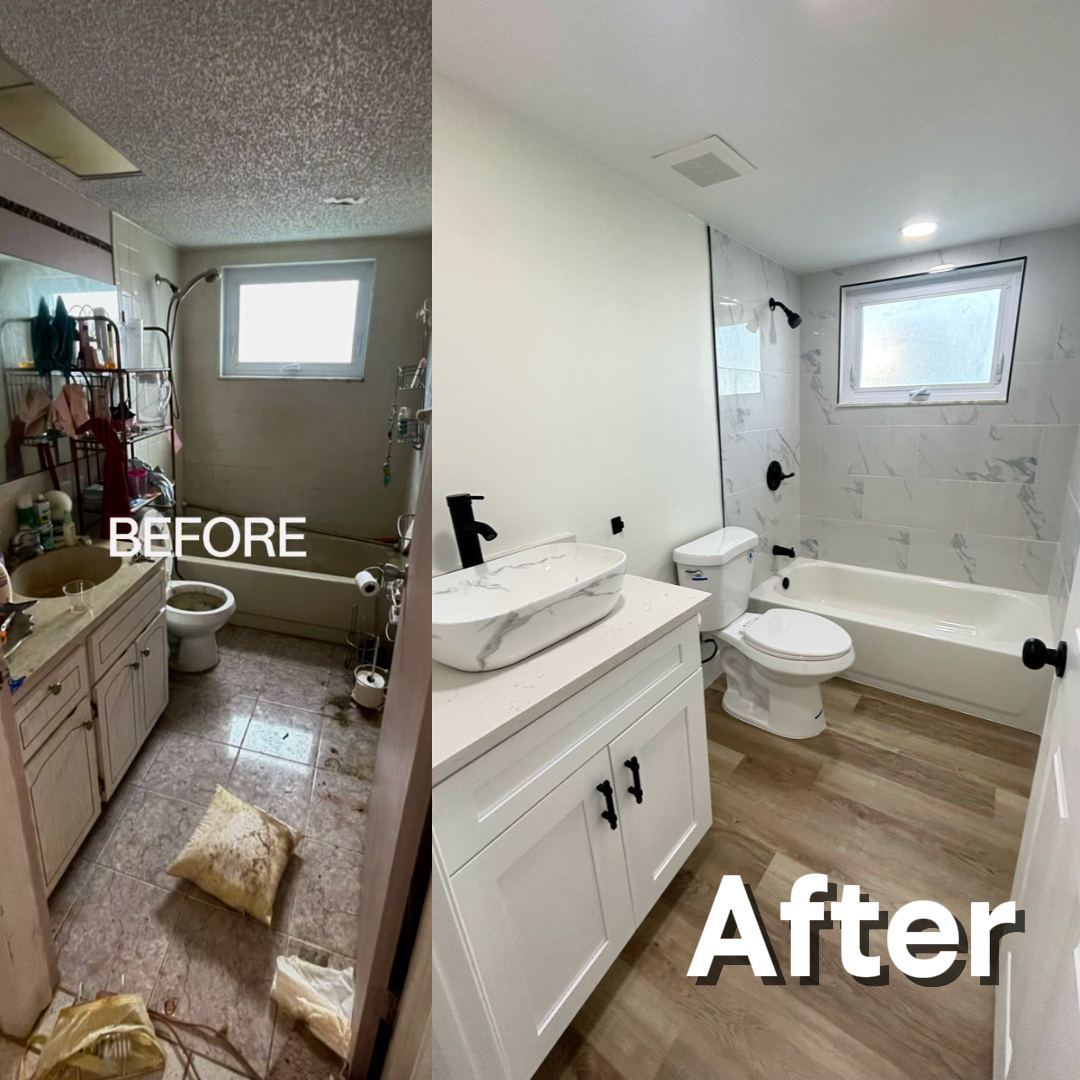 Bathroom remodel before and after — Tampa Bay area handyman