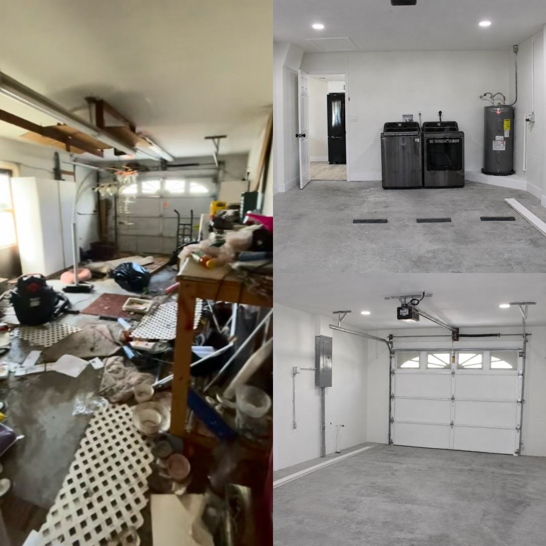 Garage renovation before and after — Tampa Bay area handyman